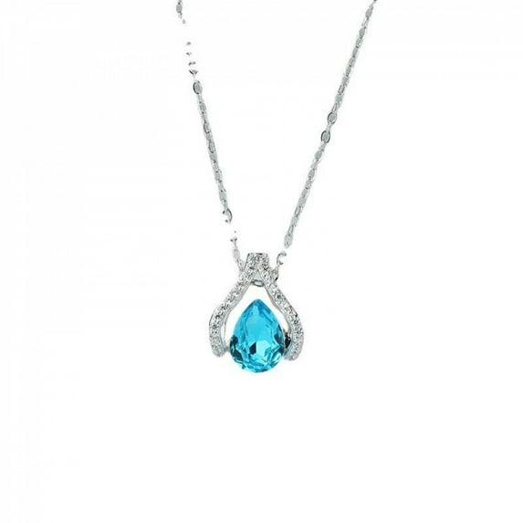 LINXIQIN Heart of the Ocean Water Drops Necklace Women's Clavicle Chain