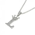 thumbnail image 1 of LINXIQIN Jewelry Initial Pendant Necklace for Men Womens, 925 Sterling Silver Zirconia Crown Letter Capital Necklace Alphabets from A-Z Figaro Chain Necklace Unisex, 1 of 7