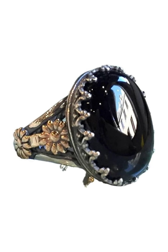 Mens Statement Ring Titanium Wedding Band CZ Comfort Fit Gift for Him Dad With White Gift Box Packaging