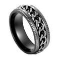 thumbnail image 1 of LINXIQIN Mens Titanium Ring Wedding Band Chain Rotatable Ring Texture Personalized Hip Hop Style With Gift Box, 1 of 9