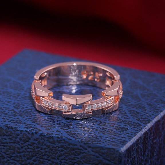 LINXIQIN Mens Titanium Ring Wedding Band Cubic Zirconia Accessories Punk Style Couple Models Ring Jewelry With Gift Box
