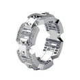 thumbnail image 1 of LINXIQIN Mens Titanium Ring Wedding Band Cubic Zirconia Accessories Punk Style Ring With Gift Box, 1 of 8