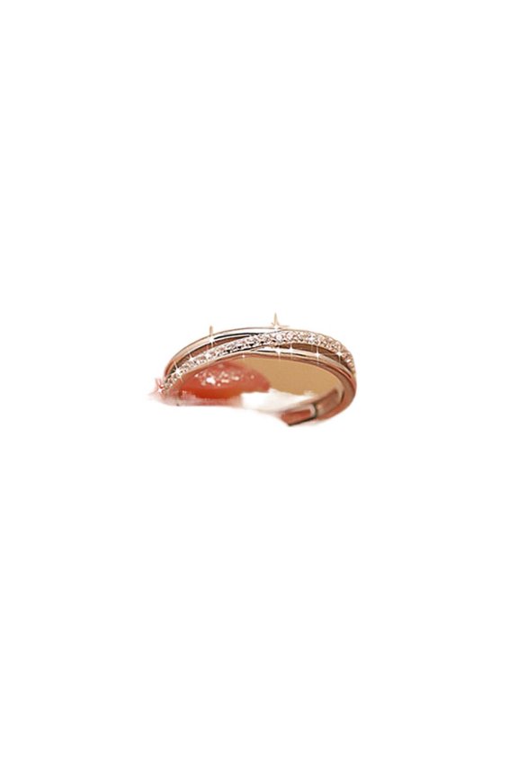 Mens Titanium Ring Wedding Band Cubic Zirconia South Korea Style Fashion Couple Rings Daily Simple Line Cross Ring Layered Senior Men Ring With Gift Box