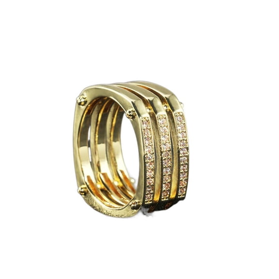 LINXIQIN Mens Titanium Ring Wedding Band Cubic Zirconia Trend Engagement Ring For Men With Gift Box