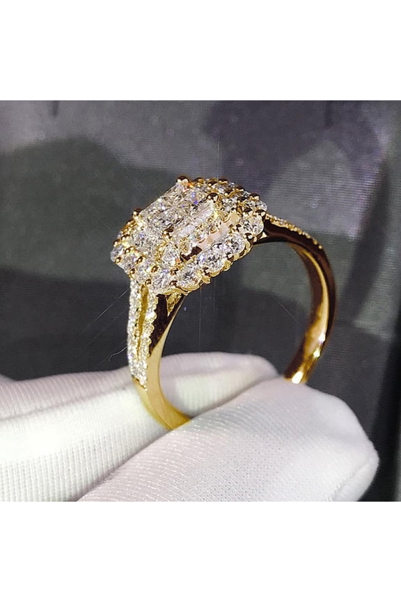 Modern Bridal Proposal For Women For Her High Quality Sparkling Cubic Zirconia AAA Zircon Ring Perfect Present Gift Box Included