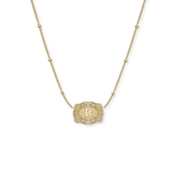 LINXIQIN *NEW* Ultra Mini Belt Buckle Necklace (Initial) - Gold