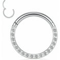 thumbnail image 1 of LINXIQIN Titanium Micro Cubic Zirconia Hinged Nose Hoop Ring Body Jewelry Unisex, 1 of 8