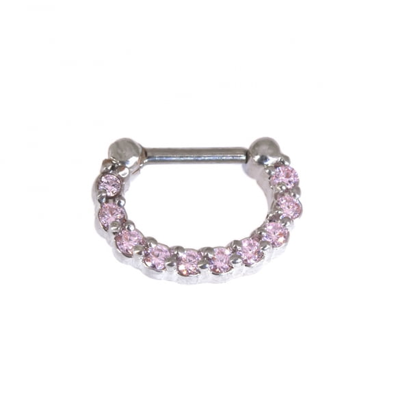 LINXIQIN Titanium Micro Cubic Zirconia Hinged Nose Hoop Ring Body Jewelry Unisex