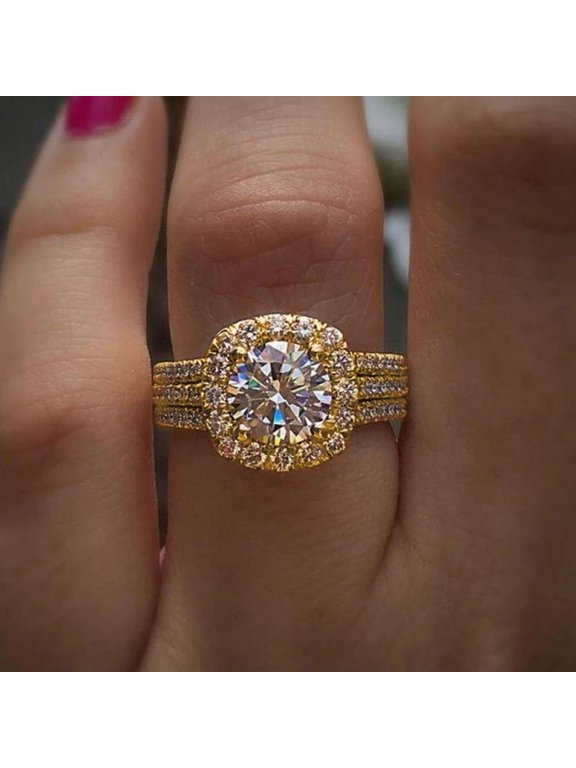 With handcrafted details Party Proposal For Her Ladies Sparkling Dazzling Cubic Zirconia CZ Ring Perfect Present Gift Box Included