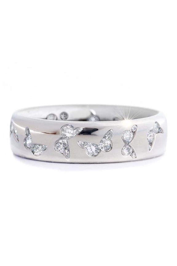 Women and Men 925 Sterling Silver Butterfly Cubic Zirconia Thumb Ring Mood Soothing Jewelry