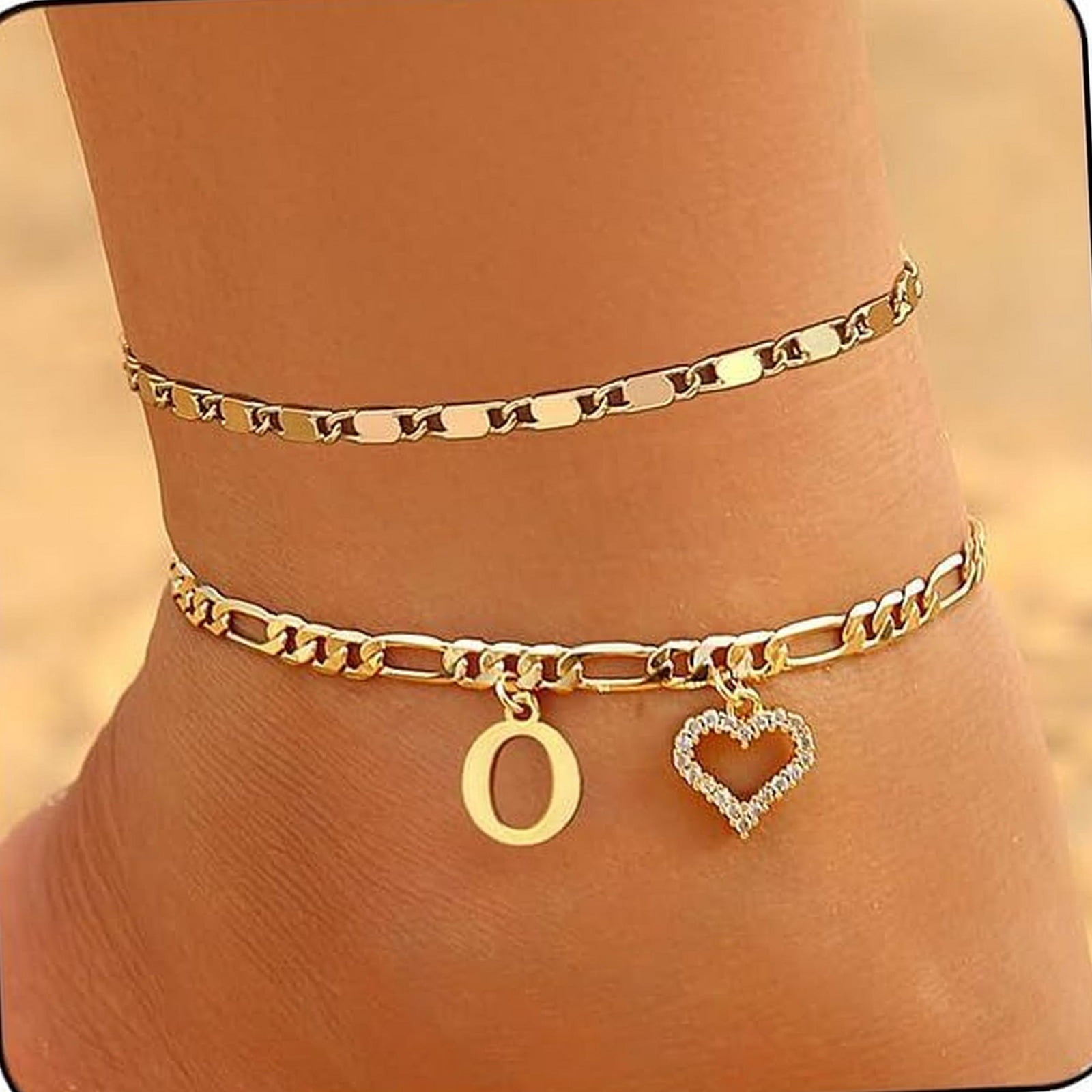 LINXIQIN Women Letter O Initial White Cubic Zirconia 14K Gold Plated ...