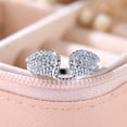 thumbnail image 1 of LINXIQIN Women Round White Moissanite Stone Wings Design Ring, 1 of 9