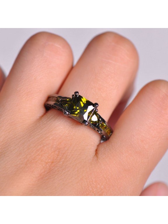 Women Square Moissanite Couple Ring Multi-Gemstone Ring