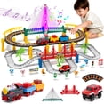 thumbnail image 1 of LINXUXIE 113 PCS Train Tracks Set, Locomotive Train Toys with Bridge Road and Sign, Birthday Gifts for 3-5 5-8 Year Old, 1 of 9