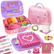 LINXUXIE 6-in-1 Weaving Loom, DIY Arts, Friendship Bracelet Kit and Crafts Sets for Bracelet & Potholder & Bag, Birthday Gifts for 6-12 Years Old