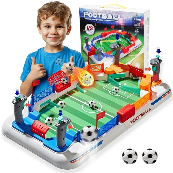 LINXUXIE Mini Soccer Table Game Set, Football Games Board for Indoor & Outdoor, Birthday Gifts for 3-5 5-8 8-12 Year Old