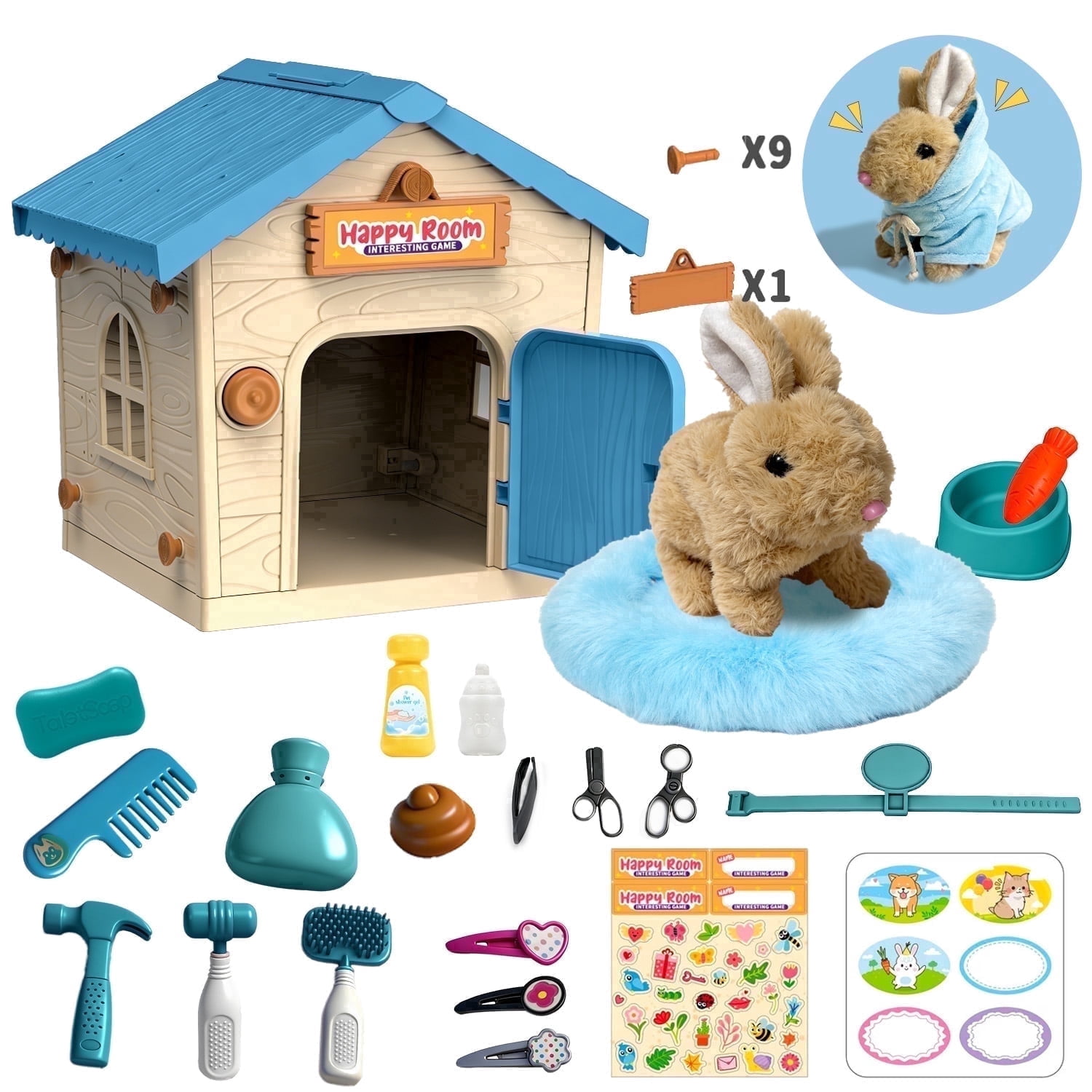 Order Rabbit Toy LINXUXIE Pet Toy for Kid,Rabbit House Playset,Interactive Bunny Toys ...