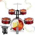 LINXUXIE, Kid Drum Set, 5 Jazz Drums + Star Light, Red - Walmart.com