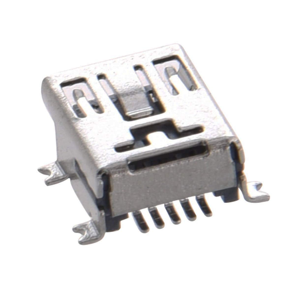 LINYAN-10 Pack Mini USB Type B Female Port 5-Pin 180 Degree SMD SMT PCB ...