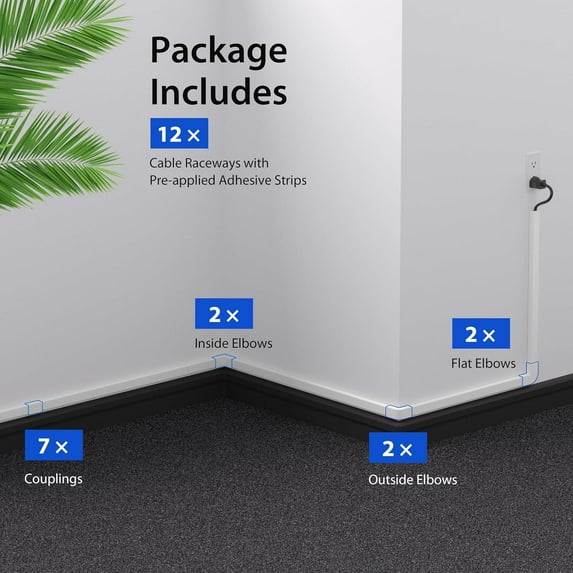 LINYAN-204in Cord Covers for Wires on Wall, Cord Hider for 1 Wire, Wall ...