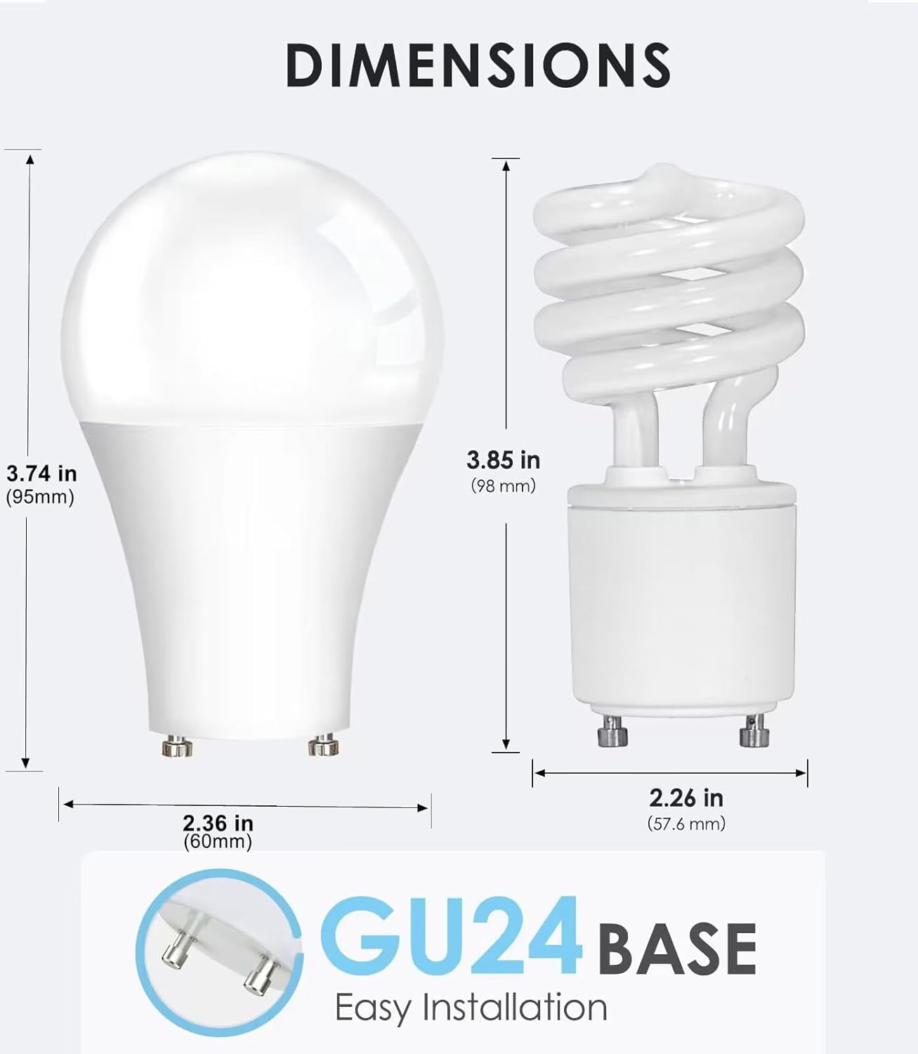 LINYAN-4-Pack GU24 LED Light Bulbs 9W (75 Watt Equivalent), 1100 Lumens ...