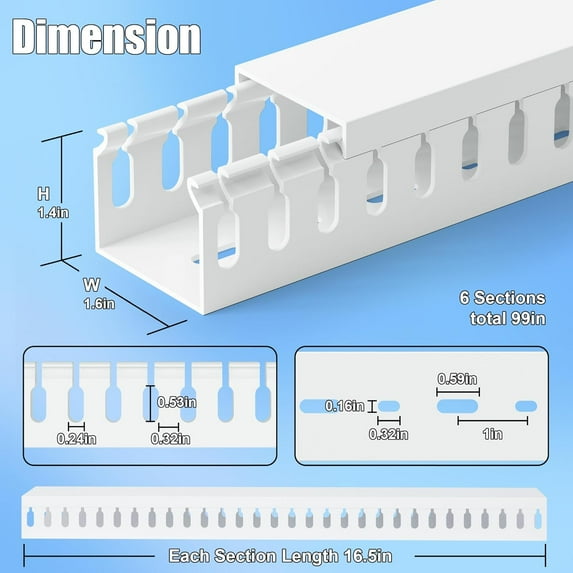 LINYAN-99in(6X L16.5in) Professional Server Rack Cable Management ...
