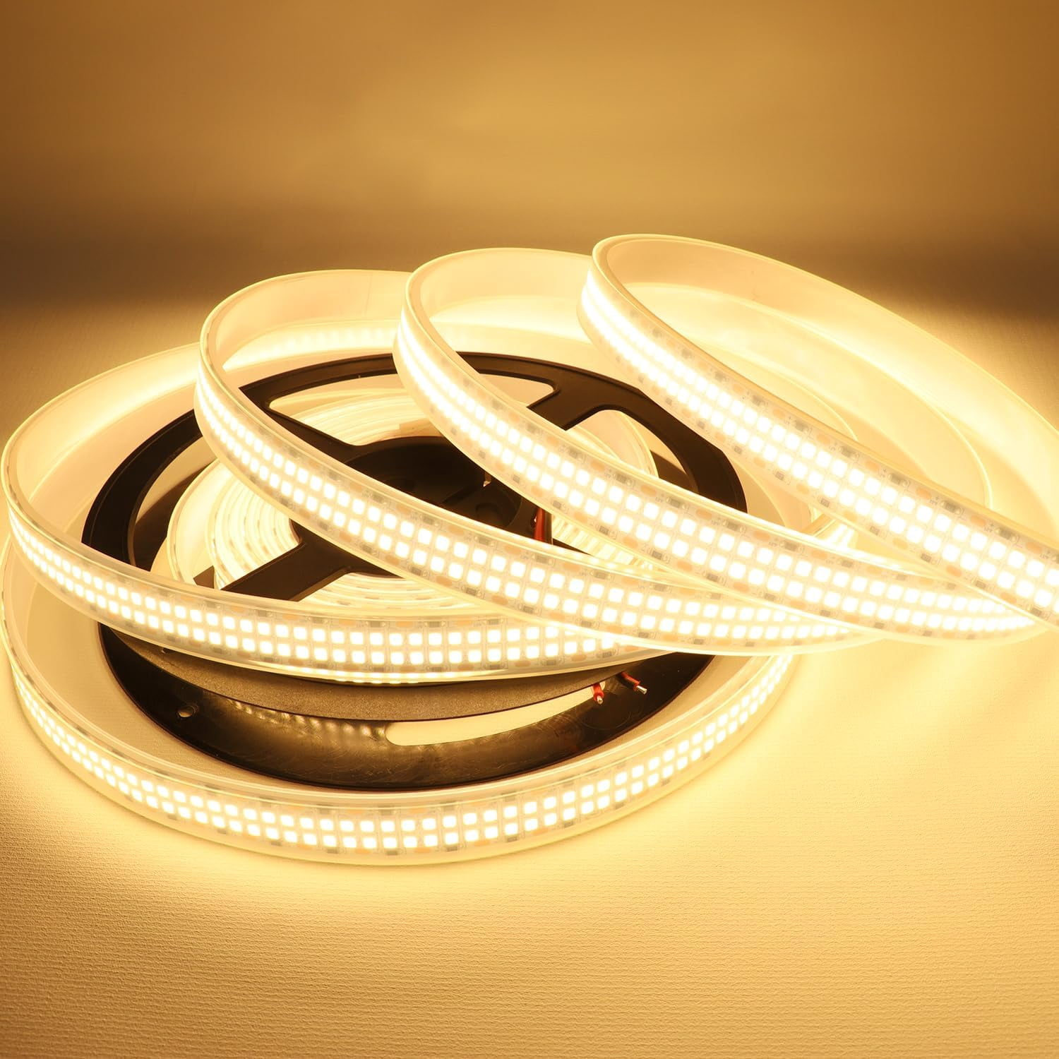 KXZM 24V LED Strip Light 32.8ft Warm White 3000K - 2400 LEDs SMD2835, 160W High Brightness, IP20 Non-Waterproof For Indoor Decoration