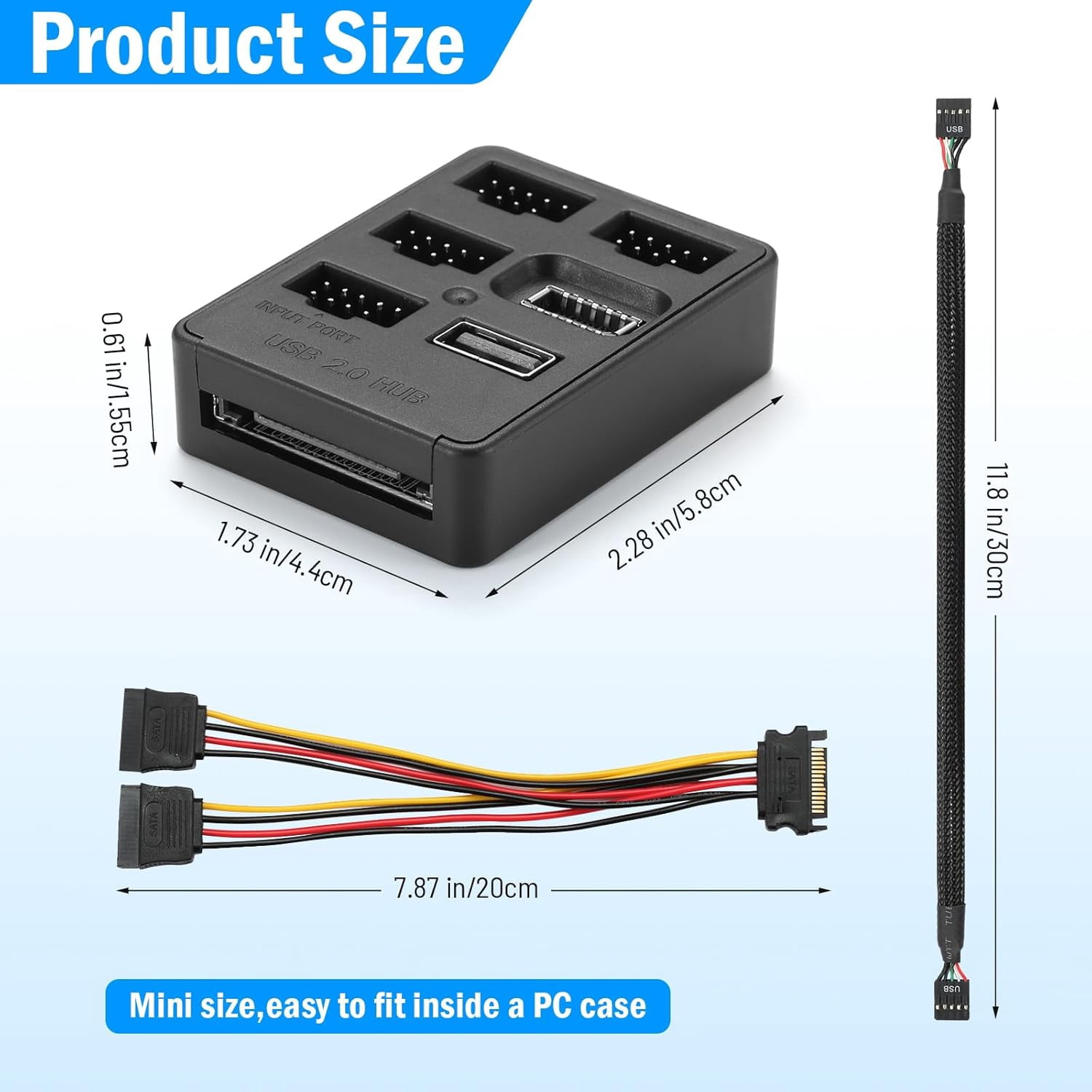 LINYAN-Multi-Port Internal USB Hub with Motherboard Splitter - 5 ...