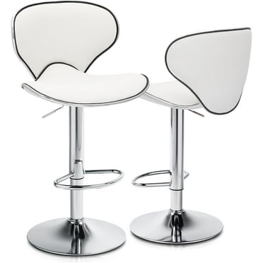 LINZJI Bar Stools Set of 2, Adjustable Counter Height Swivel Barstools Modern Dining Chair Bar Pub High Stool with Back for Kitchen Island