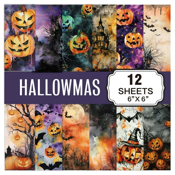 LIOAHP Halloween Design Paper Collection, Printable Craft Paper for Holiday Decor, Party Supplies, Photo Albums, Seasonal Scrapbooking Paper for DIY Halloween Projects