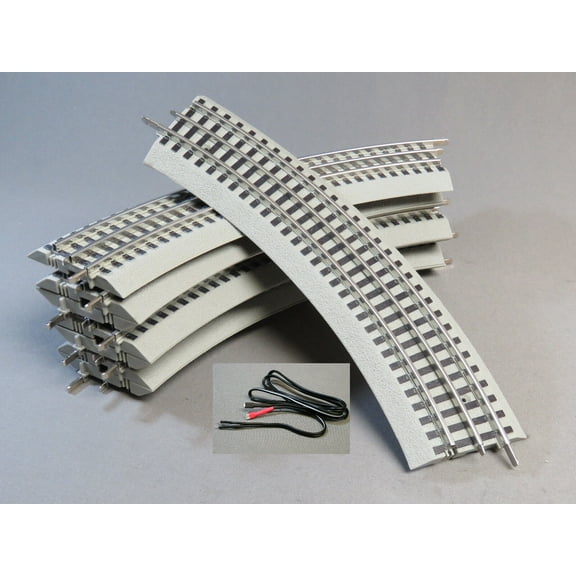 LIONEL 031 FASTRACK 1/8 Curved Section Track 8 Pieces (1 Full Circle) w/Terminal Wire O Gauge