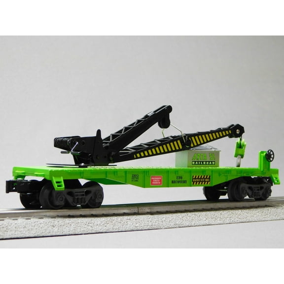 LIONEL AREA 51 RECOVERY DERRICK CRANE CAR O GAUGE TRAIN CAR 2523010-DC