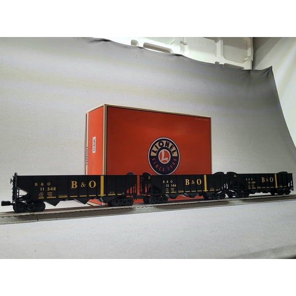 LIONEL BALTIMORE & OHIO B&O 3-BAY HOPPER W/ PEAKED ENDS 3-PACK #A O GAUGE 2542200
