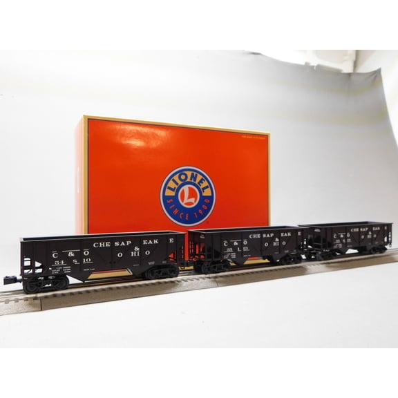 LIONEL CHESAPEAKE & OHIO C&O COMPOSITE 2-BAY HOPPER 3-PACK B O GAUGE 2442075