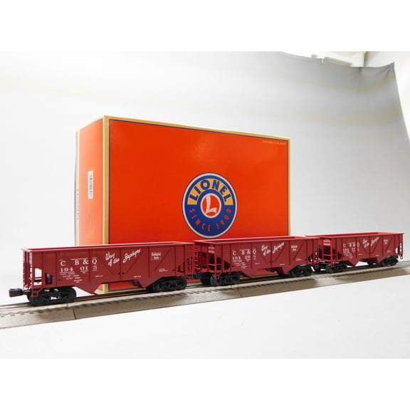 LIONEL CHICAGO BURLINGTON & QUINCY CB&Q COMPOSITE 2-BAY HOPPER 3-PACK A O GAUGE 2442080