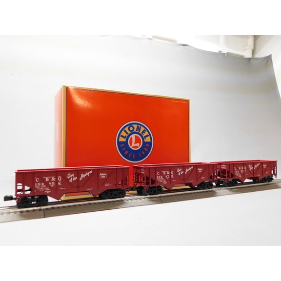 LIONEL CHICAGO BURLINGTON & QUINCY CB&Q COMPOSITE 2-BAY HOPPER 3-PACK B O GAUGE 2442085