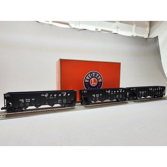 LIONEL DENVER & RIO GRANDE D&RGW 4-BAY HOPPER 3-PACK #A O GAUGE 2542270