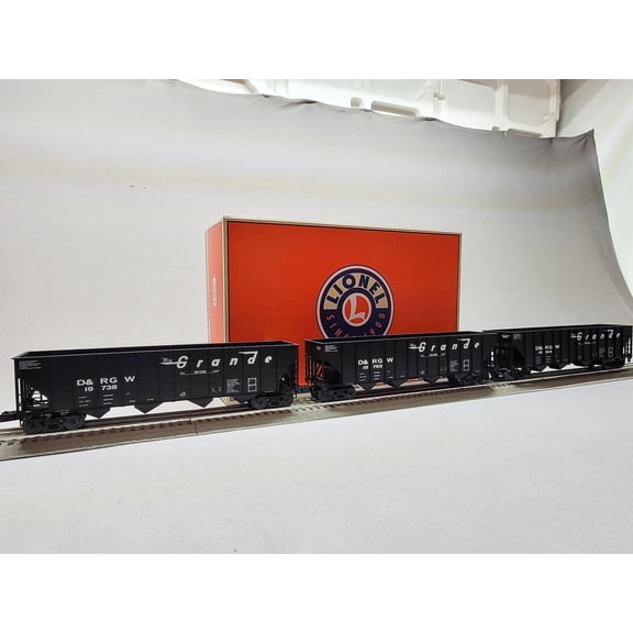 LIONEL DENVER & RIO GRANDE D&RGW 4-BAY HOPPER 3-PACK #B O GAUGE 2542275
