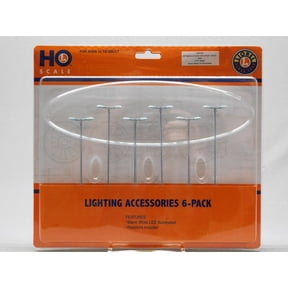 LIONEL HO SCALE ILLUMINATED HIGHWAY DOUBLE COBRA HEAD GRAY 6pk 2456146