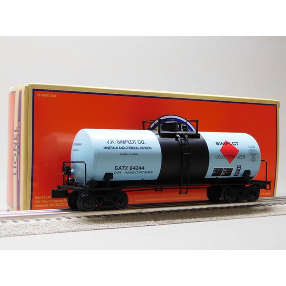 LIONEL JR SIMPLOT 40' TANK CAR #64244 O GAUGE TRAIN CAR 2542401