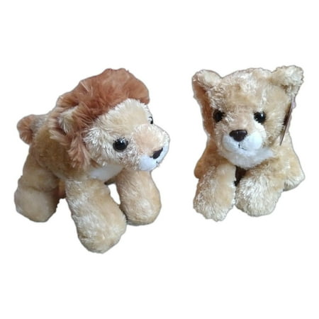 LIONEL Lion & LEAH Lioness Mini Flopsie 8" Stuffed Animal Plush by Aurora