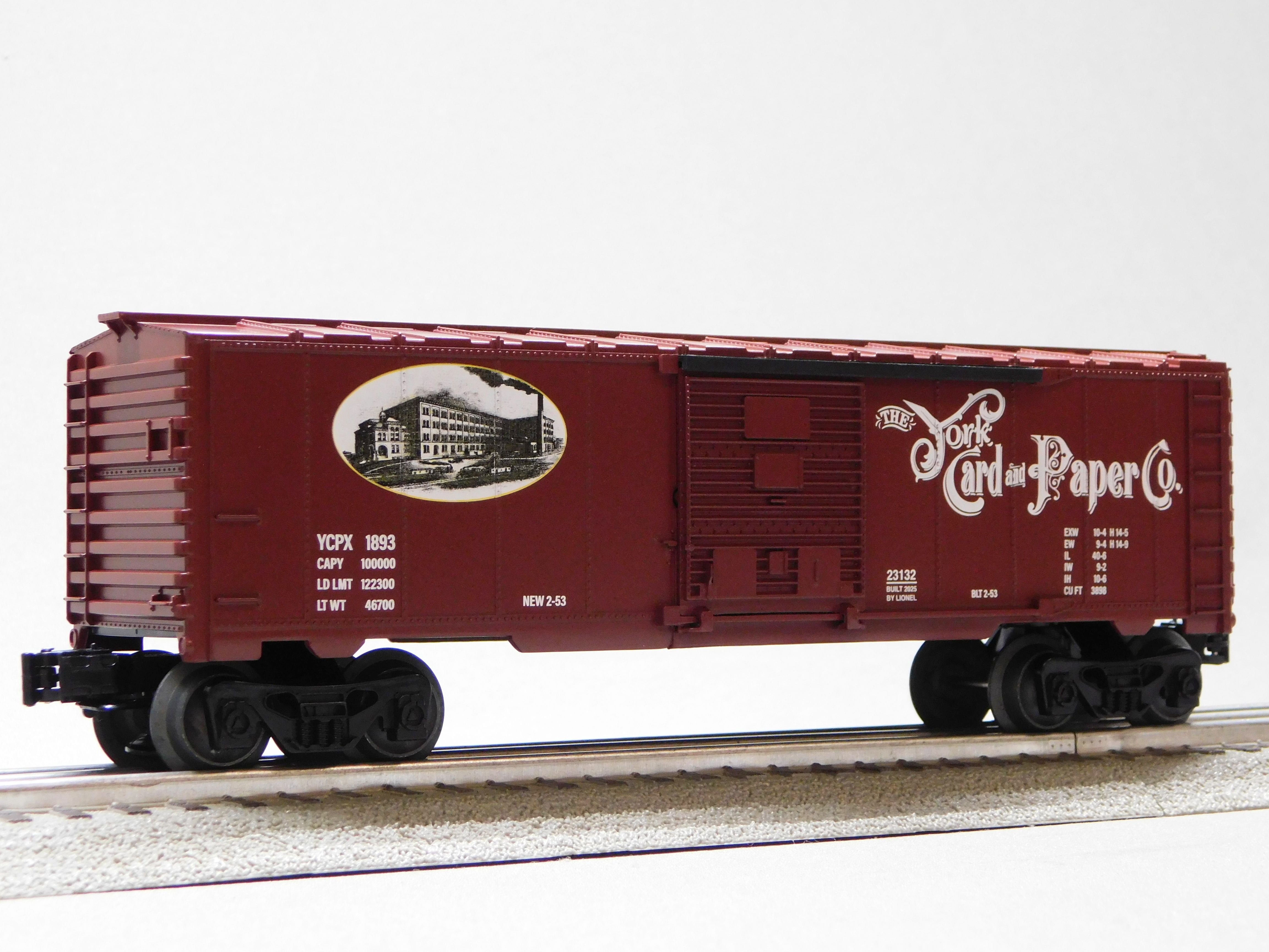 LIONEL PENNSYLVANIA KEYSTONE YORK CARD & PAPER BOXCAR O GAUGE 2523130-B ...