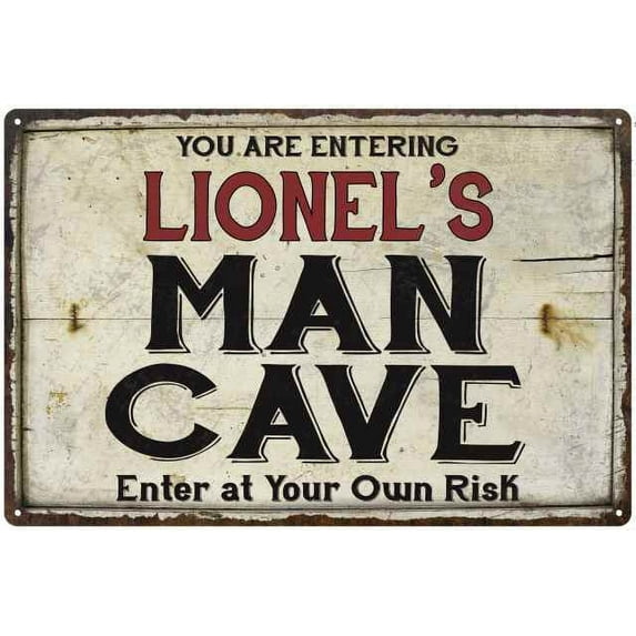 LIONEL'S Man Cave Sign Rustic Garage Decor Gift 8x12 Metal 108120035423