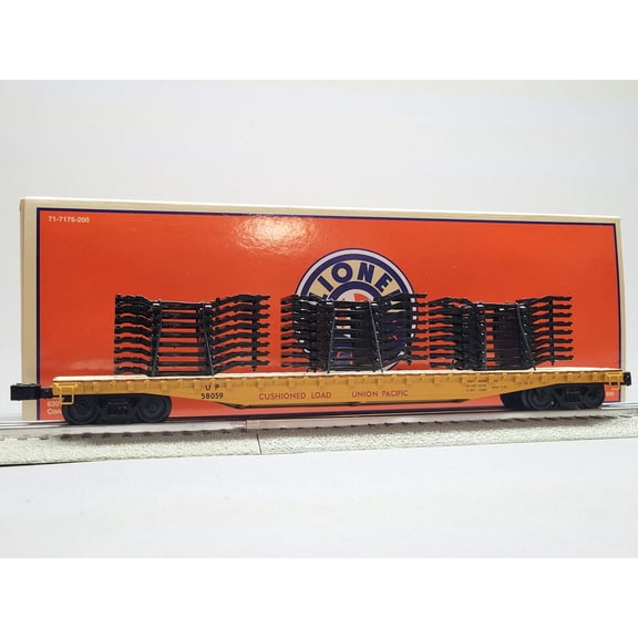 LIONEL UNION PACIFIC PS-4 FLATCAR W/ AUTO FRAME LOAD #58059 O GAUGE 2626150