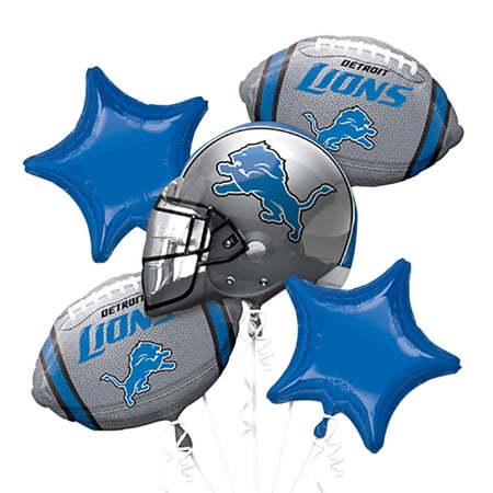 LIONS - FOOTBALL BALLOON BOUQUET KIT - PARTY SUPPLIES DECORATIONS - 5PC