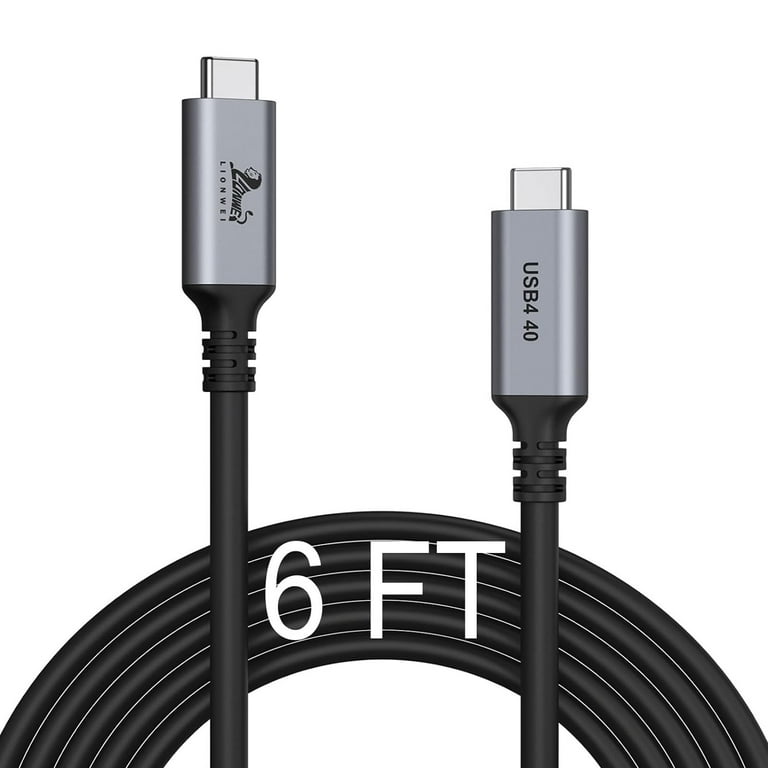LIONWEI Thunderbolt 4 Cable 6 Ft, 40Gbp Thunderbolt Cable with 100W  Charging, 8K Display/Dual 4K, Compatible with Thunderbolt 3/4, USB-C Thunderbolt  4 Cable for MacBook, Hub, Docking 
