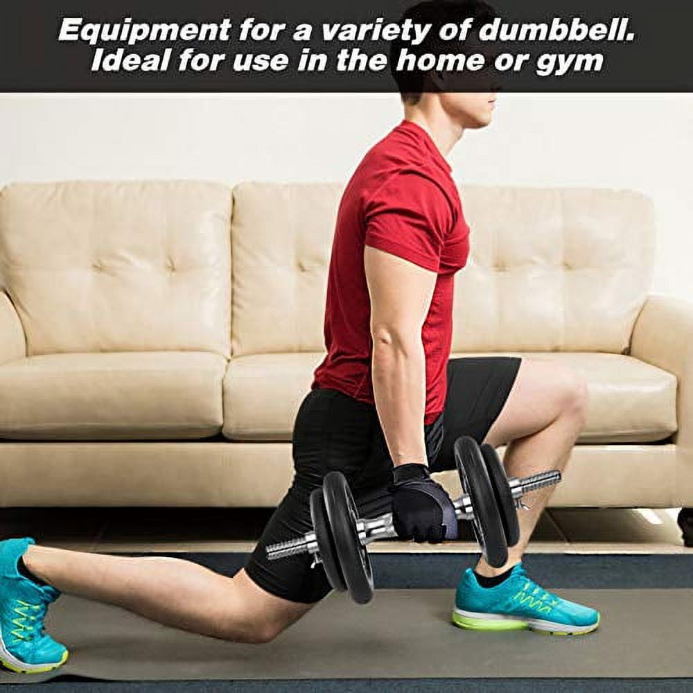 LIOOBO 2pcs Dumbbell Bars Dumbbell Handles with 4 Double Safety Nuts