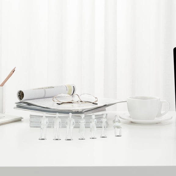 LIOOBO 50PCS Mini People Figurines White Plastic Scene Decoration Home Decoration