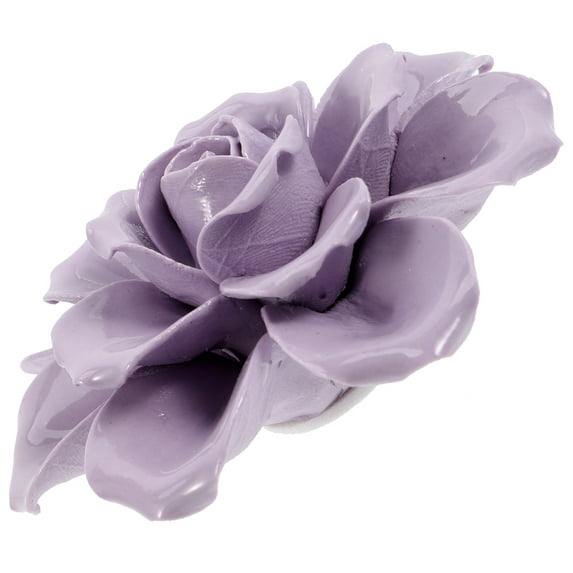 Rose Ceramic Flower Wall Decor Artificial Purple Floral Statue For Home Decoration Bedroom Hallway Minimalist Art 9cm