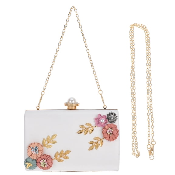 LIOOBO Clutch Purse For Women Formal White PU 1Set Evening Style